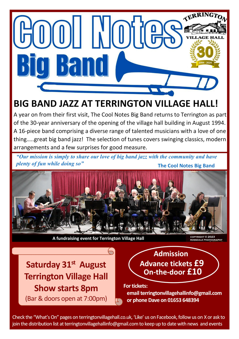 Cool Notes Big Band, 31<sup>st</sup> Aug 2024